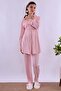 Cotton Maternity Pajama Set with Breastfeeding Feature - Elastic Waist Effortt - Pink - 4