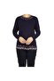 Women's Collar and Skirt Patterned Stone Lycra Bluz - 3