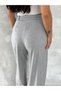 Women's Waist Buckle/Belt Detail Loose Leg Fabric Pants - 8
