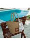 Straw Bag Leather Zippered Beach Bag Handmade Straw Women's Bag Special Design Bag - 2