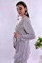 Cotton Maternity Pajama Set with Breastfeeding Feature - Elastic Waist Effortt - Gray - 7
