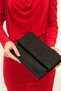 Black Glass Stone Women's Portfolio Clutch Evening Dress Bag - 4