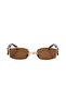 Women's Sunglasses Retro Rectangular Brown Frame Brown Glass Without Ring Without Logo - 2