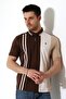 Men's Striped Stripe Detailed Cotton Polo Neck T-Shirt - 2