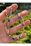 Elegant Stylish Women's Tarnish-Free Gold Blue 2-Piece Set 26 cm Bead Anklet - 2