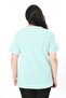 Women's Plus Size Green Crew Neck Short Sleeve Blouse 65N38006 - 8