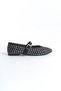 Women's Special Design Suede Ankle Lace-Up Ballerina Shoes with Stone Detail - 3