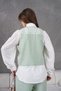 Women's Front and Back Embroidered Pearl and Stone Detailed Linen Vest and Pants Two-Piece Set - 6