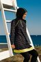 3-Piece Black Performance Series Striped Full Covered Hijab Swimsuit M2232 - 3