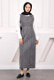 Smoked Shirt Combination Denim Dress Set
