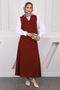 Burgundy Vest Skirt Suit