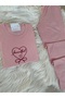 Pink Mini Heart Patterned Cotton Short Sleeve Knitted Pajamas Set - 4