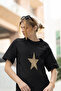 Leopard Star Printed Women's Crew Neck Cotton Oversize Short Sleeve T-Shirt