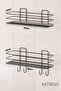 Banyor Adhesive Bathroom Shelf, 2-Pack Bathroom Organizer, Shower Shelf Organizer Shampoo Holder, Metal - 5