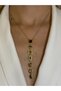 Multicolored Stone Gold Y Necklace Seven Elements - 4