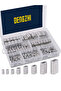 Combination-315pcs 315-Pieces 8 Sizes Aluminum Crimping Loop Sleeve Double Barrel Ferrule for Wire R - 8