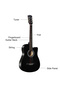 38 Inch Classical Guitar Kit With 6 Strings Gig Bag Tuner Picks Strap For Beginners Adults Kids - 6