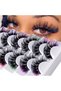 D 7 Pairs Colored Eyelashes Fluffy Faux Mink Lashes With Color, D Curl Volume Dramatic Long Thick V. - 6