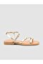 100% Genuine Leather Gold Color Women's Sandals