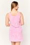 Women Embroidered Logo Sleepwear Mini Dress, Pink - 2