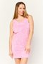 Women Embroidered Logo Sleepwear Mini Dress, Pink - 4