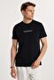 Men's Slim Fit Slim Fit 100% Cotton Soft Texture Printed Black Crew Neck T-Shirt