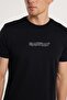 Men's Slim Fit Slim Fit 100% Cotton Soft Texture Printed Black Crew Neck T-Shirt - 3