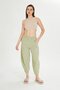 Green Elastic Waist Baggy Trousers with Pockets