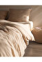 Marla muslin king size 100% cotton elastic duvet cover set - beige - 3