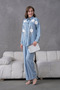 Women's Embroidered Summer Denim Shirt Double Set - 4