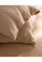Marla muslin king size 100% cotton elastic duvet cover set - beige - 7