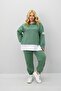 Women's Large Size Long Sleeve Hooded Rubber Leg Sweatpants Set 8180-25