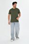 Men's Large Size Cotton Crew Neck T-Shirt Khaki 5014B-H - 5