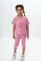 Girl's Heart Bow Printed Capri Suit - 2
