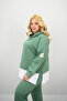 Women's Plus Size Long Sleeve Hooded Rubber Leggings Tracksuit Set 8180-25 (4253K) - 2