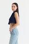 Laci Crop Padded Single Button Pocket Detail Vest 6929 - 7