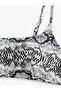 Light Support Snake Pattern Thin Strap Bralet Bikini Top - 3
