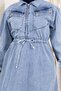 Lace-Up Waist Pocket Denim Dress Blue 6116 - 3