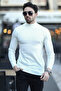 Men's Half Turtleneck Wool Knitwear Sweater Ecru - Yb-511 - 2