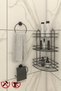 EK03SET Lifetime Stainless Adhesive Bathroom Corner, Shampoo Round Towel Cover Toilet Paper