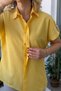 Short Sleeve Epaulet Detail Yellow Short Sleeve Shirt - 3