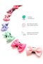 Set of 4 Mini Ribbon Bow Hair Clips for Babies, 3cm Mix Fuchsia Yellow Orange Navy Blue - 2
