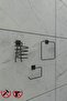 Adhesive Square 3-Piece Bathroom Accessory Set – Blow Dryer Holder, Toilet Paper Holder, and Square Towel Holder - 2