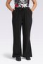 30270 Black Waist Elasticized Comfortable Cut Wide Leg Trousers - 2