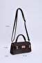 Brown Color Shk188 Faux Leather Single Compartment Lock Detailed Strap Hand, Arm and Shoulder Bag - 2