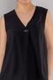 Women's Sleeveless V Neck Brooch Detailed Blouse - 2