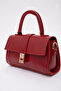 Red Shk109 Faux Leather Women's Hand, Arm and Shoulder Bag with Snap Fasteners and Adjustable Strap U:11 E:19 G:7 C - 5
