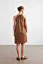 Women's Camel Halter Neck Crinkle Mini Dress - 7