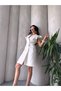 Women's Ruffle Collar Jacket Dress White - 2