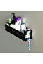 Modern Bathroom Shower Shelf, Metal, 37X10 Cm, Black, with Shampoo and Toothbrush Holder